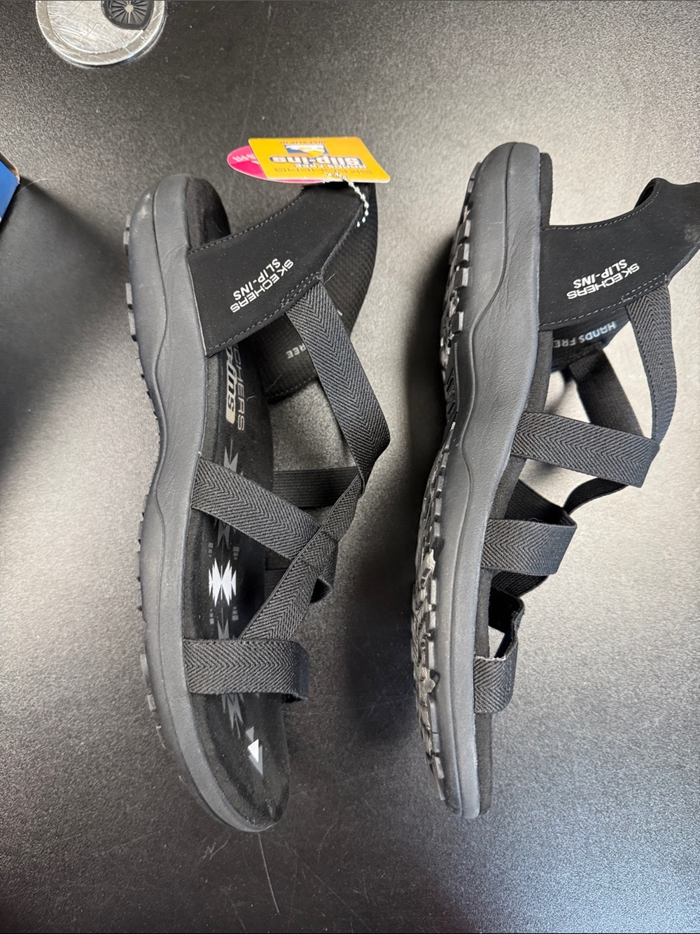 Skechers Black Strappy Sandals - Picture 3 of 10